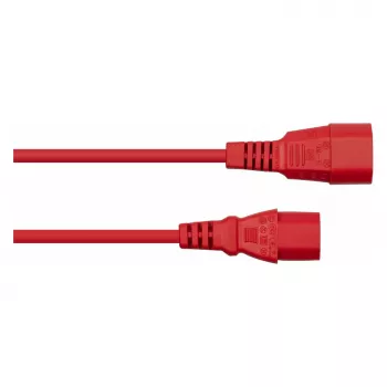 Prodlužovací napájecí kabel KABELMEISTER C14 na C13 červený 1 m