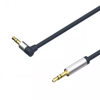 ShiverPeaks audio kabel 3,5mm jack, zalomený/přímý 0,7 m – černý