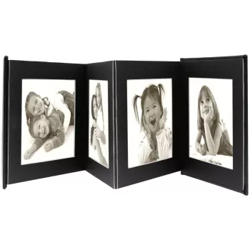 DEKNUDT Leporello fotoalbum černé 8 fotografií 10x15 cm kůže