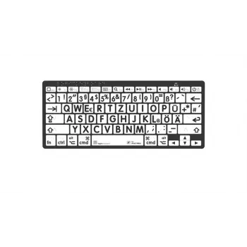 Braillská klávesnice Logickeyboard Mac Bluetooth s velkými potiskem kláves černá na bílé - 78 kláves
