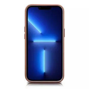 Kožené pouzdro iCarer Case Leather z pravé kůže pro iPhone 14 Plus hnědé (kompatibilní s MagSafe)
