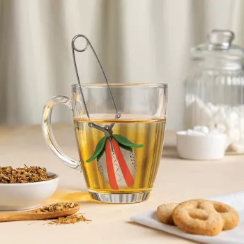 OTOTO Tea Trap čajové sítko - zelená/červená - nerez a plast - 160 mm