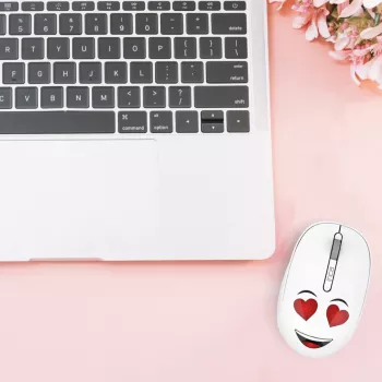INCA bezdrátová myš 1200 DPI 3 tlačítka 2,4 GHz USB-A WEENY Emoji bílá (IWM-245RB)