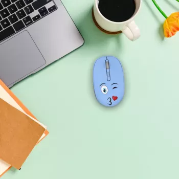 INCA bezdrátová myš 1200DPI/3 tlačítka/2,4GHz USB-A Weeny Emoji modrá (IWM-245RM)