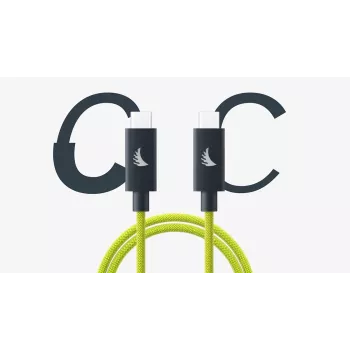 Angelbird USB-C 4.0 Solid Flex Cable Lime 1 ft (0.3 m) - USB4 Gen 3x2, 40 Gbps, 100W PD, 8K@60Hz