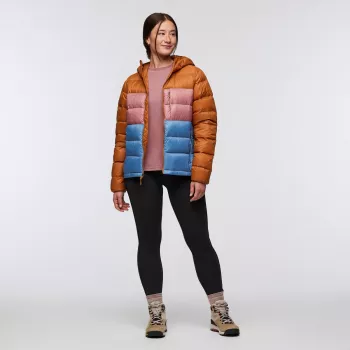Dámská péřová bunda s kapucí Cotopaxi Fuego Max - Sienna/Fjord - velikost Small