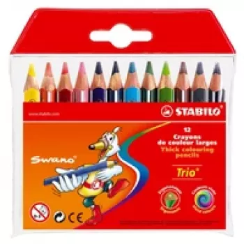 Pastelky STABILO Trio - sortiment barev - 4,2 mm - balení 12 ks