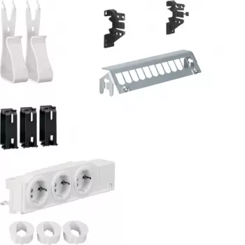 Hager multimediální sada UM00M2 se 3 zásuvkami 12portový patch panel bez RJ45