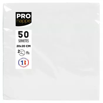 PROnappe papírové ubrousky bílé 2vrstvé 20 x 20 cm 50 ks