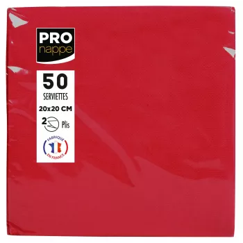 PROnappe červené papírové ubrousky 2vrstvé 20 x 20 cm 50 ks