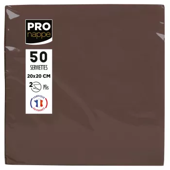 PROnappe ubrousky hnědá 2vrstvé 20,0 x 20,0 cm 50 ks