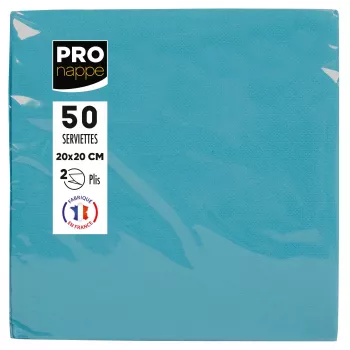 PROnappe ubrousky tyrkysová 2vrstvé 20,0 x 20,0 cm 50 ks