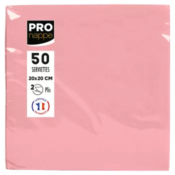 PROnappe růžové papírové ubrousky 2vrstvé 20 x 20 cm 50 ks
