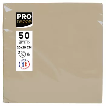 PROnappe papírové ubrousky béžovo-hnědé 2vrstvé 20 x 20 cm 50 ks