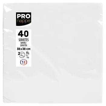 PROnappe bílé papírové ubrousky 2vrstvé 19 x 19 cm 40 ks