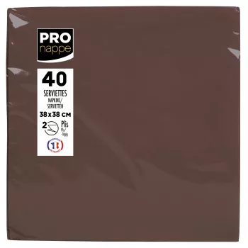 PROnappe ubrousky hnědá 2vrstvé 19,0 x 19,0 cm 40 ks