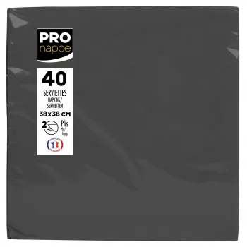 PROnappe papírové ubrousky černé 2vrstvé 19,0 x 19,0 cm 40 ks