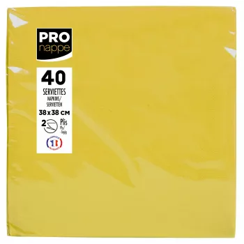 PROnappe papírové ubrousky žluté 2vrstvé 19,0 x 19,0 cm 40 ks