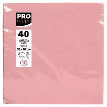 PROnappe papírové ubrousky růžové 2vrstvé 19,0 x 19,0 cm 40 ks