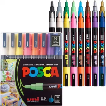 Faber-Castell UNI PC-3M sada popisovačů Paint Marker - 16 různých barev