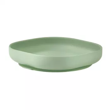 Beaba silikonový talíř s přísavkou Sage Green