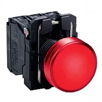 Schneider Electric XB5AVB4 podsvícené tlačítko, 22 mm, 24 V AC/DC, červená LED, 1 NO, IP66