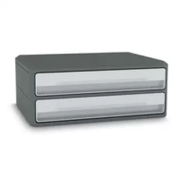 Zásuvkový box CEP Office Solution MoovUp, světle šedý, DIN A4 na šířku, 2 zásuvky