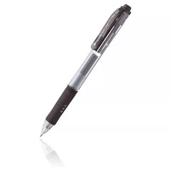 Pentel Hybrid Gel Grip vysouvací gelové pero - černý inkoust - 0,7 mm - střední - průhledné tělo - kovový hrot