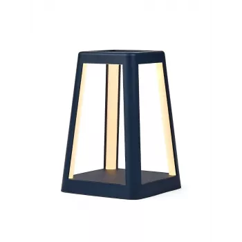 LEXON Lantern přenosná LED lampa s Qi bezdrátovým nabíjením, tmavě modrá LH94DB