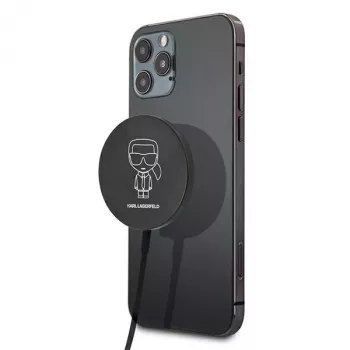 Karl Lagerfeld bezdrátová nabíječka kompatibilní s MagSafe 15W černá