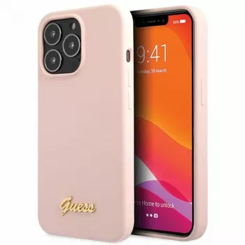 Pevné pouzdro Guess Silicone Script Gold Logo pro Apple iPhone 13 Pro Max 6,7