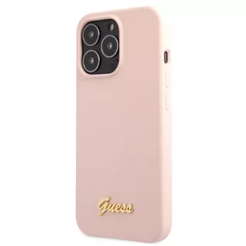 Pevné pouzdro Guess Silicone Script Gold Logo pro Apple iPhone 13 Pro Max 6,7