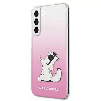 Karl Lagerfeld KLHCS22MCFNRCPI pevné pouzdro pro Samsung Galaxy S22+ / S906 – růžové Choupette Eat