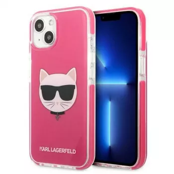 Karl Lagerfeld KLHCP13MTPECPI pevné pouzdro pro iPhone 13 / 14 / 15 6,1 inch fuchsiové Choupette Head