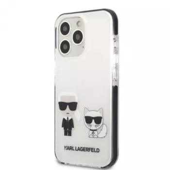 Pevné pouzdro Karl Lagerfeld KLHCP13LTPEKCW pro iPhone 13 Pro / 13 6,1 inch bílé Karl & Choupette