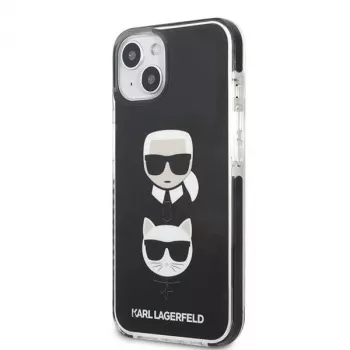 Pevné pouzdro Karl Lagerfeld KLHCP13STPE2TK pro iPhone 13 mini, 5,4 inch, černé, Karl & Choupette Head