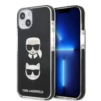 Pevné pouzdro Karl Lagerfeld KLHCP13MTPE2TK pro iPhone 13/14/15 6,1 inch černé Karl & Choupette Head
