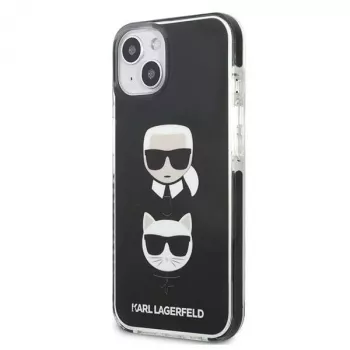 Pevné pouzdro Karl Lagerfeld KLHCP13MTPE2TK pro iPhone 13/14/15 6,1 inch černé Karl & Choupette Head