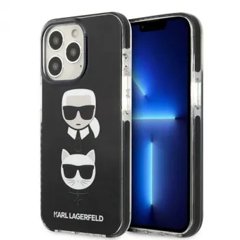 Pevné pouzdro Karl Lagerfeld KLHCP13XTPE2TK pro Apple iPhone 13 Pro Max 6,7 inch černé Karl & Choupette Head