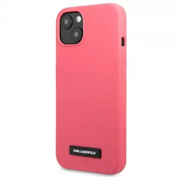 Karl Lagerfeld KLHCP13SSLMP1PI silikonové zadní pouzdro s plaketou pro iPhone 13 mini 5,4 inch fuchsiové