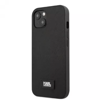 Karl Lagerfeld KLHCP13SSFMP2K pevné pouzdro Saffiano s plaketou pro iPhone 13 mini, černé