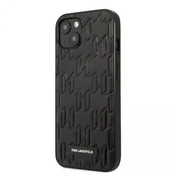 Karl Lagerfeld KLHCP13SMNMP1K pevné pouzdro pro iPhone 13 mini 5,4 inch černé monogram s plaketou