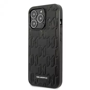 Karl Lagerfeld KLHCP13LMNMP1K pevné pouzdro pro iPhone 13 Pro / 13 6,1 inch, černé, monogram s plaketou