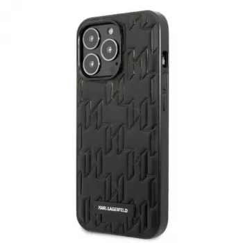 Karl Lagerfeld KLHCP13XMNMP1K pevné pouzdro pro iPhone 13 Pro Max 6,7 inch černé monogram s plaketou