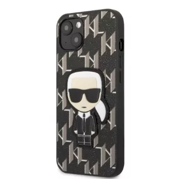Karl Lagerfeld KLHCP13SPMNIKBK pevné pouzdro pro iPhone 13 mini 5,4 inch černé monogram Ikonik Patch