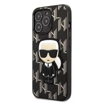 Karl Lagerfeld KLHCP13LPMNIKBK pevné pouzdro pro iPhone 13 Pro / 13 6,1 inch černé monogram Ikonik Patch