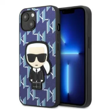 Karl Lagerfeld KLHCP13SPMNIKBL pevné pouzdro pro iPhone 13 mini modré monogram Ikonik Patch