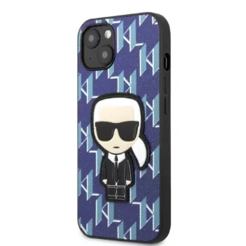 Karl Lagerfeld KLHCP13SPMNIKBL pevné pouzdro pro iPhone 13 mini modré monogram Ikonik Patch