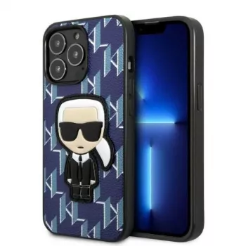 Karl Lagerfeld KLHCP13XPMNIKBL pevné pouzdro pro iPhone 13 Pro Max 6,7 inch modré monogram Ikonik Patch
