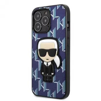 Karl Lagerfeld KLHCP13XPMNIKBL pevné pouzdro pro iPhone 13 Pro Max 6,7 inch modré monogram Ikonik Patch